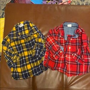Set of 2 6-12 month flannel button downs